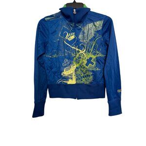 Vintage Y2K Pepe Jeans London Graphic Zip-Up Jacket Large